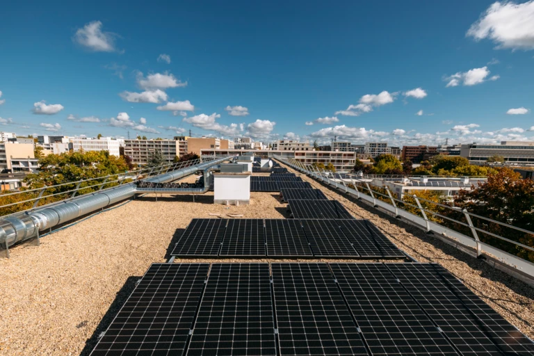 Solar panels on a roof
