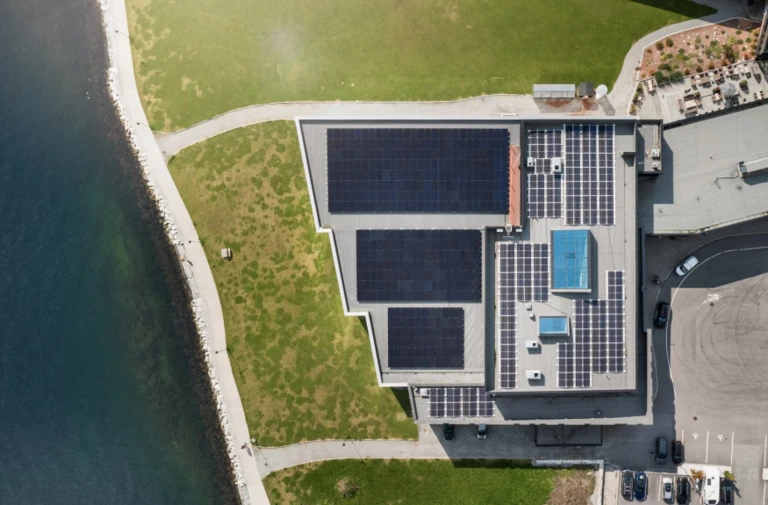 Solar panels on a building