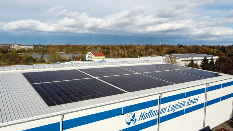 Solar panels on a building