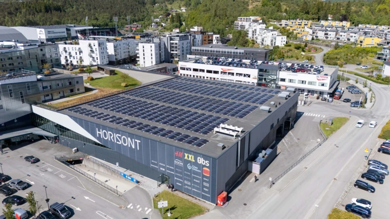 Solar panels installed on a building