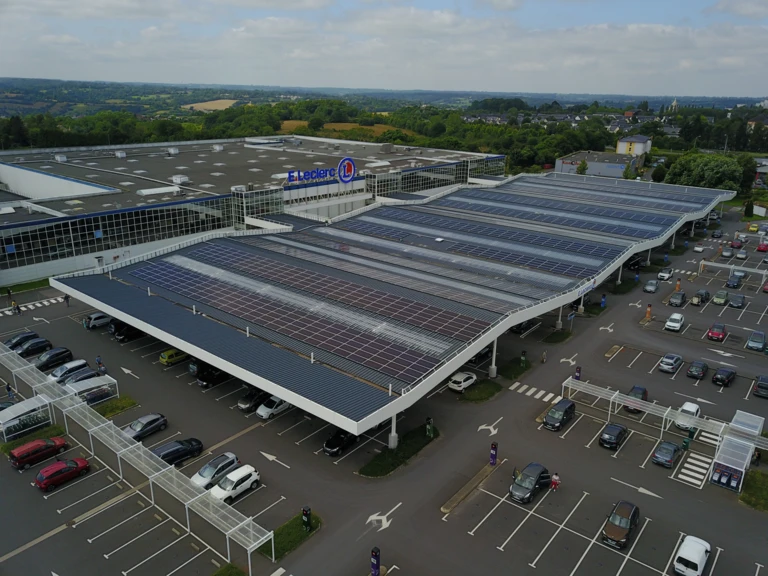 Car park canopy in a shopping centre
